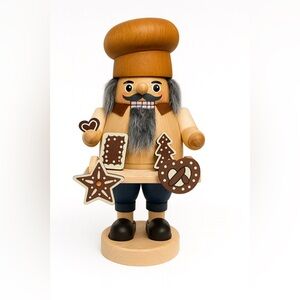 Erzgebirgische Germany Wooden Nutcracker Toy with Brown Accents